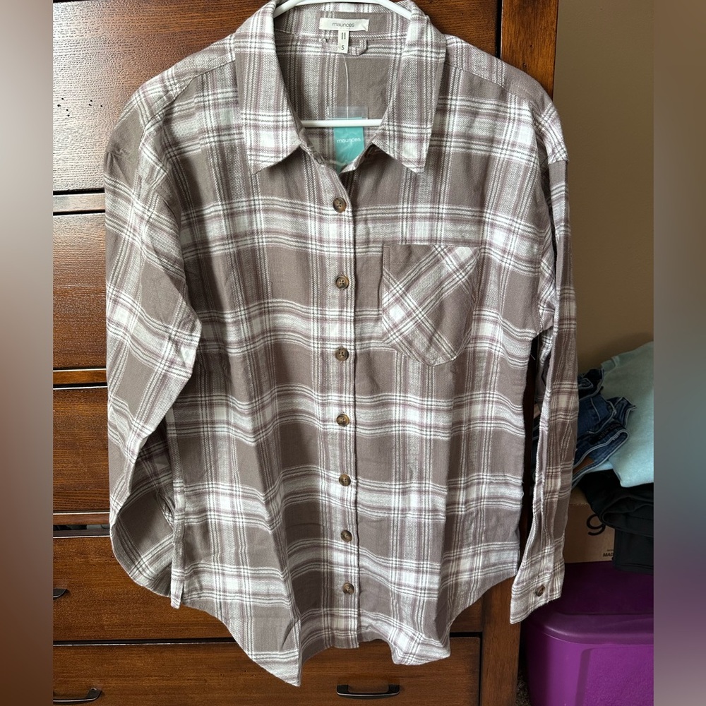 Maurice’s Brown and Pink Flannel